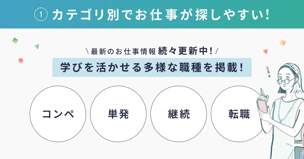 自分にあったお仕事を見つけられる